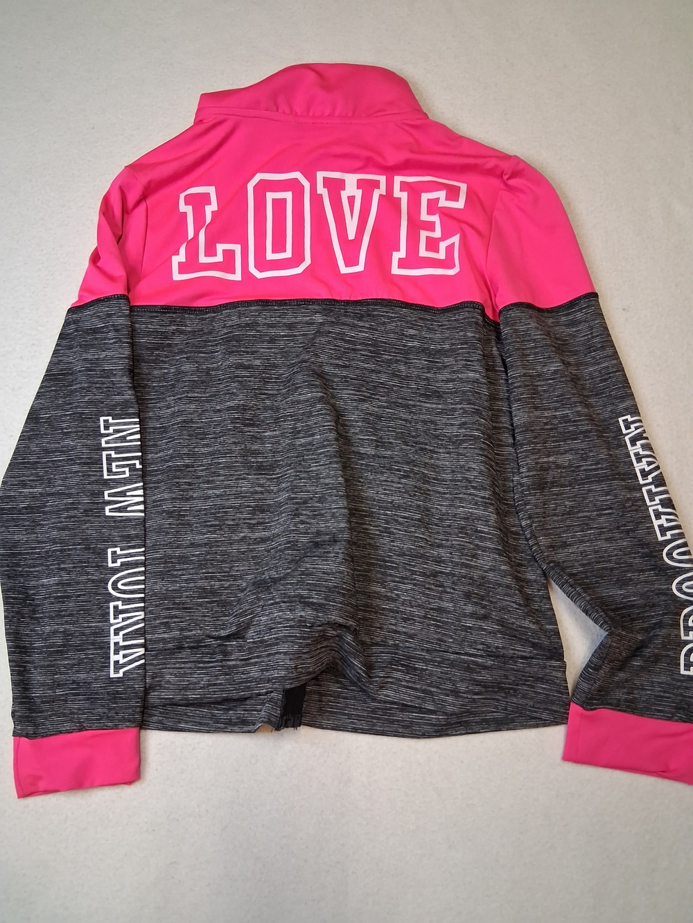 Girls' Pink & Gray LOVE Zip-Up Hoodie - Picture 4 of 6